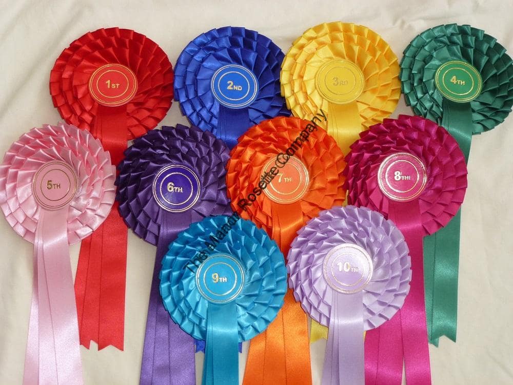 3 Tier Set of 1st -10th Personalised Rosettes