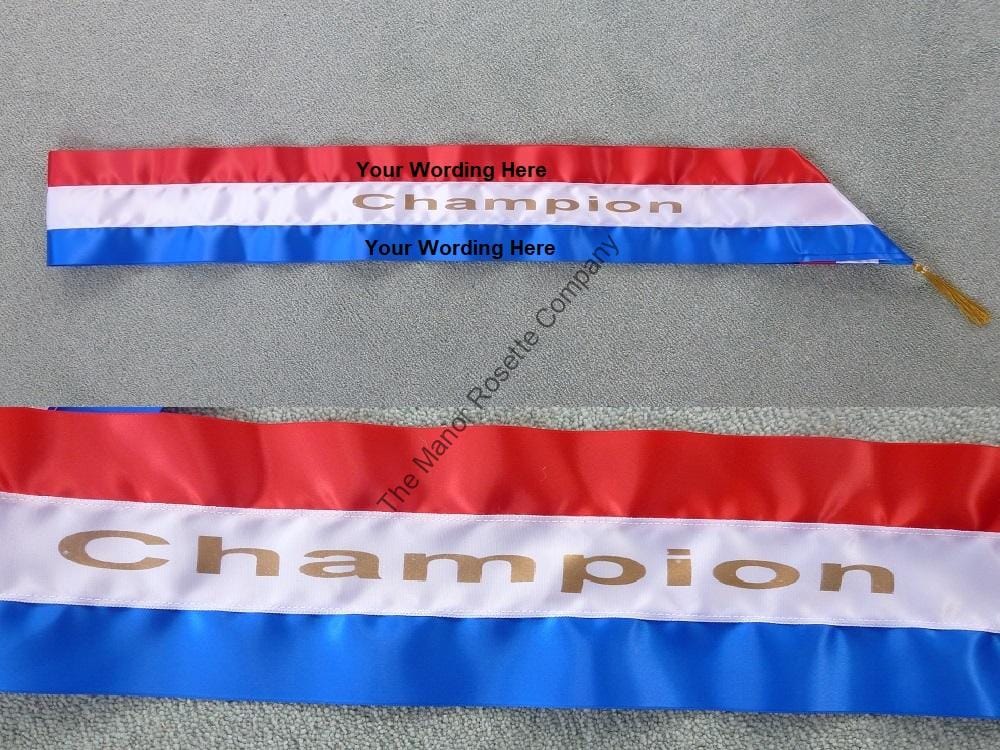 Horse/Pony 5ft Tri Colour Personalised Sash Champion - Image 3