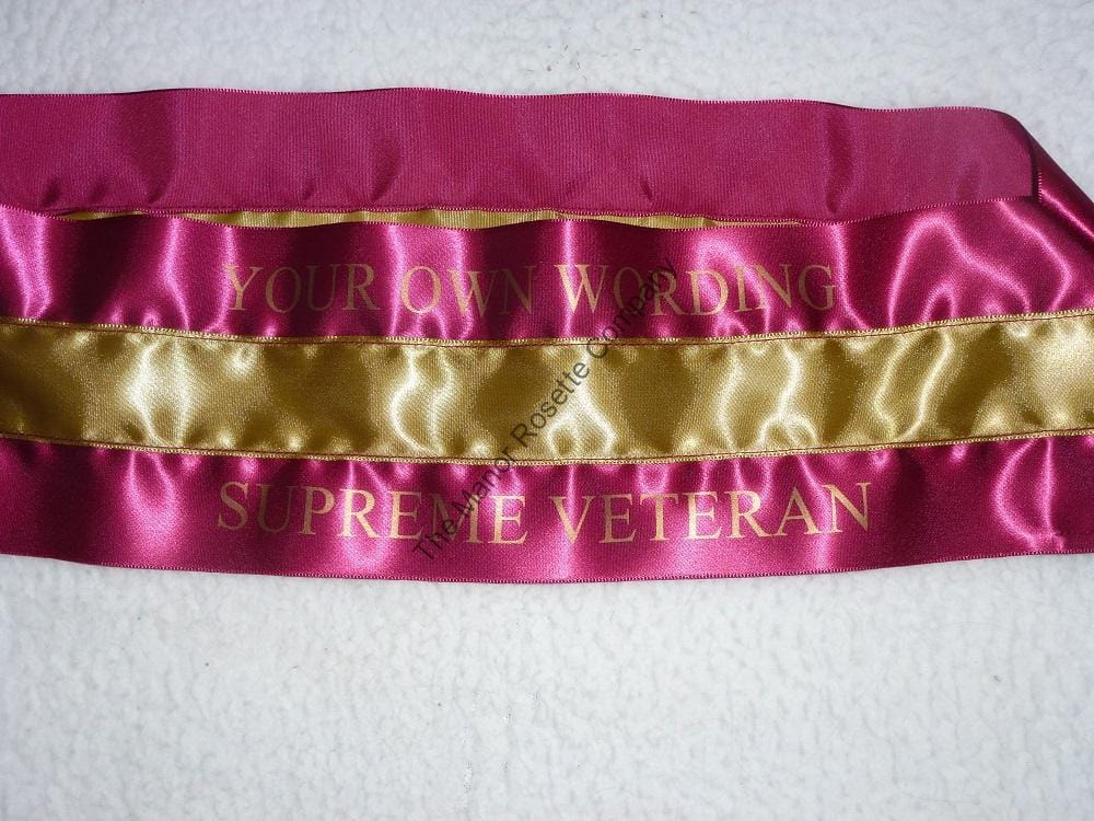 Miniature Shetland/ Small Pony 4ft Tri Colour Personalised Sash - Image 2
