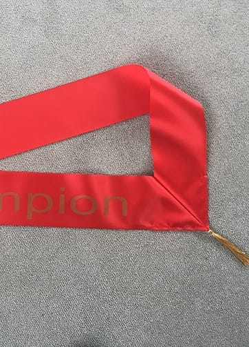 5ft 100mm Stock Red Colour Champion Sash