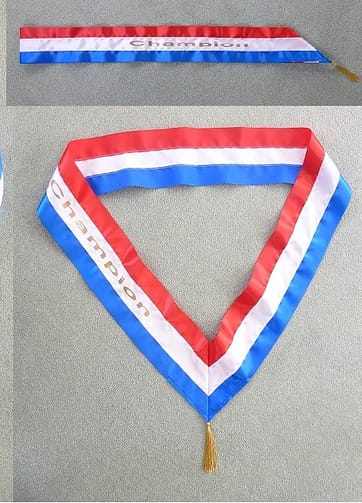 Horse/Pony 5ft Tri Colour Your Own Wording Personalised Sash