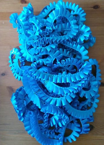 25mm Box Pleated Ribbon - Aqua
